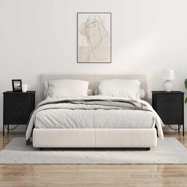 vidaXL Nachttisch Schwarz Eichen-Optik 42 x 41 x 61 cm Holzwerkstoff