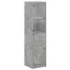 vidaXL Highboard mit Glast&uuml;r Betongrau 35x37x142 cm