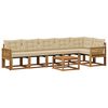vidaXL Outdoor-Sofagarnitur mit Kissen 7 pcs Natur und Beige