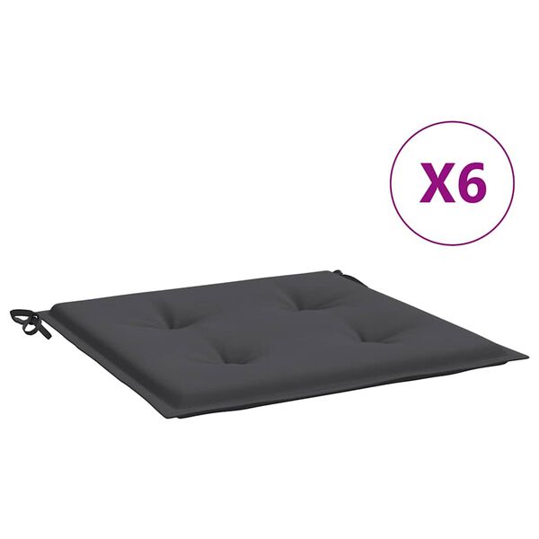 vidaXL Gartenstuhl-Kissen 6 Stk. Anthrazit 40x40x3 cm Oxford-Gewebe