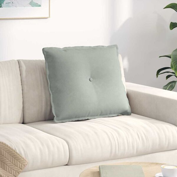 vidaXL R&uuml;ckenkissen Hellgrau 60 x 50 cm Cordstoff