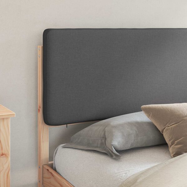 vidaXL Bettgestell mit gepolstertem Kopfteil Dunkelgrau 200 x 200 cm