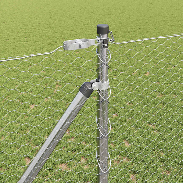 vidaXL Zaunpfosten Silber 25 x 1,4 m (25 mm Netz) Stahl