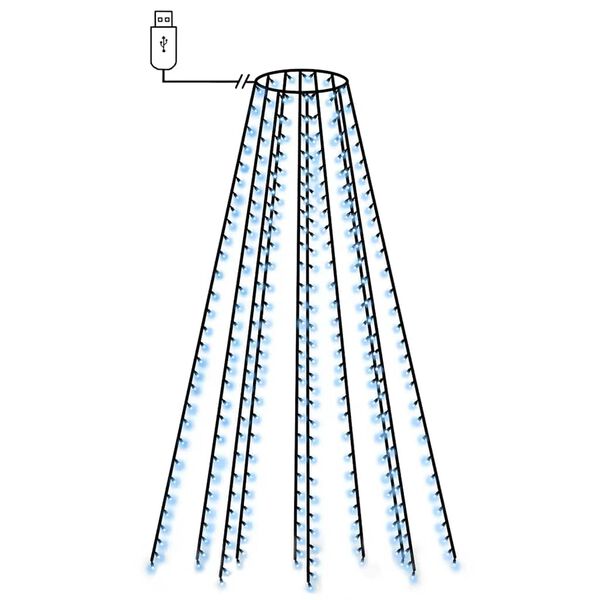 vidaXL Weihnachtsbaum-Lichternetz mit 250 LEDs Blau 250 cm