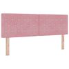 vidaXL LED Boxspringbett mit Matratze mit LED Rosa 140 x 190 cm Samt