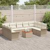 vidaXL Garten-Sofa-Set 10 pcs Beige Poly Rattan