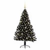 vidaXL K&uuml;nstlicher vorbeleuchteter Weihnachtsbaum Schwarz 150 cm PVC