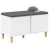vidaXL Flurbank mit Kissen mit Speicher mit T&uuml;r Wei&szlig; 60 x 38 x 46 cm