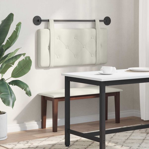 vidaXL H&auml;ngevorderseite Wandmontiert Creme 90 x 55 x 5 cm Samt