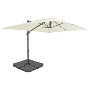 vidaXL Sonnenschirm mit Tragbarem Sonnenschirmst&auml;nder Sandwei&szlig;