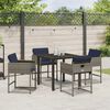 vidaXL Garten Essgruppe mit Kissen 5 pcs Grau Poly-Rattan
