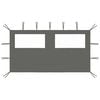 vidaXL Pavillon-Seitenwand mit Fenstern 4x2 m Anthrazit