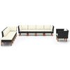 vidaXL 9-tlg. Garten-Lounge-Set Poly Rattan Eukalyptusholz Schwarz