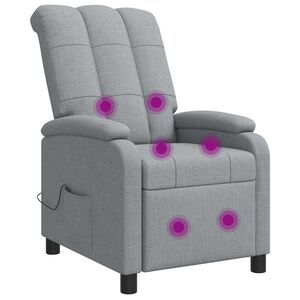 vidaXL Massage Relaxsessel Hellgrau Stoff