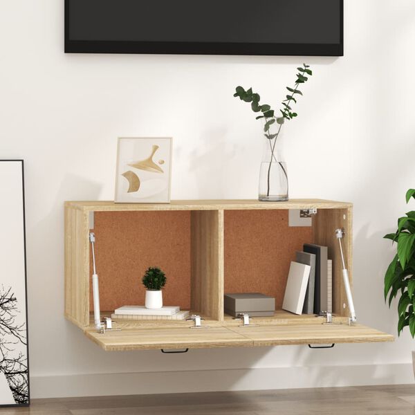 vidaXL Wandschrank Sonoma-Eiche 80x36,5x35 cm Holzwerkstoff