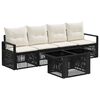 vidaXL Gartensofa-set 5 stk. Schwarz und Cremewei&szlig; Poly-Rattan
