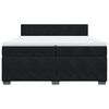 vidaXL Boxspringbett mit Matratze Schwarz 200x200 cm Samt