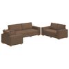 vidaXL Sofa 3 pcs Braun 220 x 80 x 84 cm Leinenmischgewebe