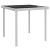 vidaXL Garten-Esstisch Hellgrau 80x80x72 cm Glas und Stahl