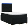 vidaXL LED Boxspringbett mit Matratze Schwarz 120 x 200 cm Stoff