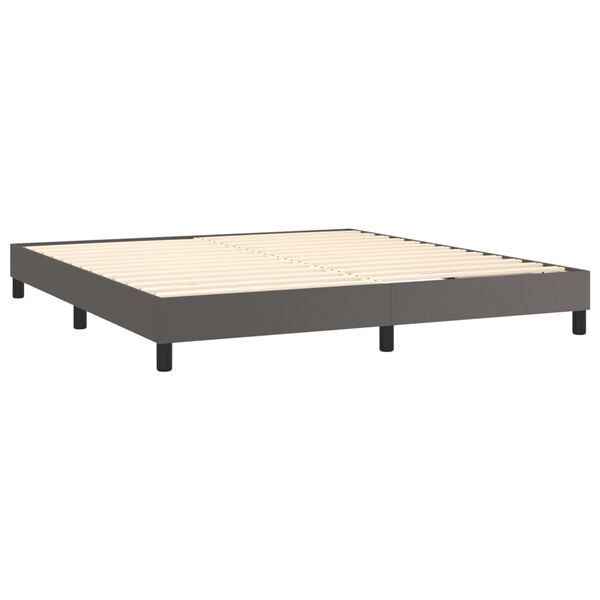 vidaXL Boxspringbettgestell Grau 180x200 cm Kunstleder