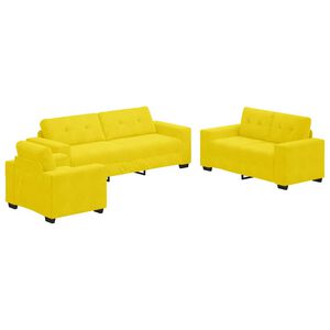 vidaXL Sofa Set 3 stk. Gelb Samt