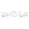 vidaXL 10-tlg. Garten-Lounge-Set Wei&szlig; Massivholz Kiefer
