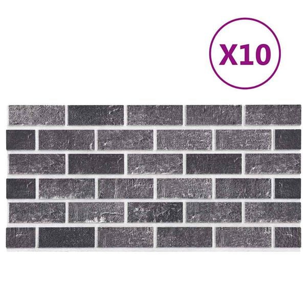 vidaXL 3D-Wandpaneele 10 Stk. Schwarz und Grau Backstein-Optik EPS