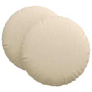 vidaXL Sitzkissen 2 pcs Creme &Oslash;60 x 21 cm Stoff