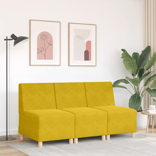 vidaXL Modulares Sofa ohne Armlehnen Gelb 55 cm Samt