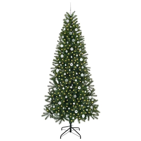 vidaXL K&uuml;nstlicher Weihnachtsbaum mit 300 LEDs Gr&uuml;n 240 cm PE und PVC