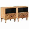vidaXL Nachttisch 2 Stk. Braun 50 x 33 x 60 cm Massivholz Mango