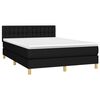 vidaXL Boxspringbett mit Matratze & LED Schwarz 140x190 cm Stoff