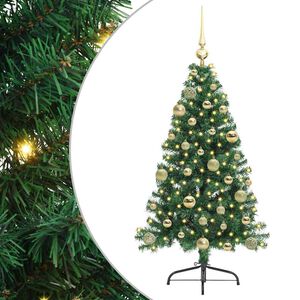 vidaXL K&uuml;nstlicher vorbeleuchteter Weihnachtsbaum Gr&uuml;n 120 cm PVC