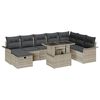 vidaXL Garten-Sofa-Set mit Kissen 9 pcs Hellgrau Poly Rattan
