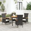 vidaXL 5-tlg. Garten-Essgruppe mit Kissen Schwarz Poly Rattan