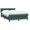 vidaXL Boxspringbett mit Matratze Dunkelgr&uuml;n 140x220 cm Samt