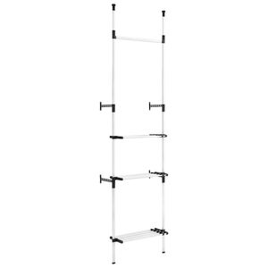 vidaXL Teleskop-Garderobe mit Stangen und Regal Aluminium