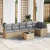 vidaXL Gartensofa-set 7 pcs Beige Poly-Rattan