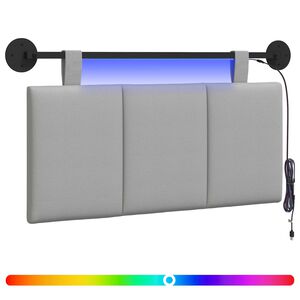 vidaXL H&auml;ngendes Kopfteil Mit LED Licht Wolkengrau Stoff