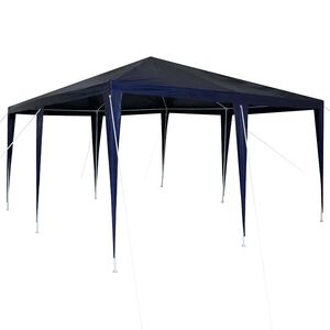 vidaXL Party-Zelt Blau 400 x 400 x 266 cm Polyethylen und Stahl