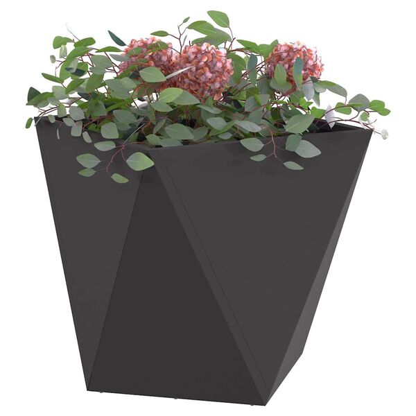 vidaXL Pflanzk&uuml;bel 2 pcs Schwarz 50 x 50 x 50 cm Stahl