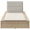 vidaXL Sonnenliege mit schwebender Auflage Beige Poly Rattan