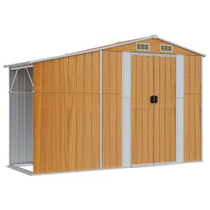 vidaXL Ger&auml;tehaus Braun 277x93x179 cm Verzinkter Stahl