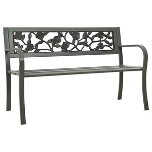 vidaXL Gartenbank 125 cm Stahl Grau