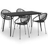 vidaXL 5-tlg. Garten-Essgruppe PVC Rattan Schwarz