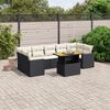 vidaXL 8-tlg. Garten-Sofagarnitur mit Kissen Schwarz Poly Rattan