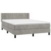 vidaXL Boxspringbett mit Matratze Hellgrau 140x200 cm Samt