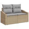 vidaXL Sofa Set mit Kissen 6 pcs Beige Poly Rattan