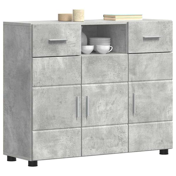 vidaXL Sideboard mit Tür Betongrau 88,5 x 30,5 x 73 cm Holzwerkstoff